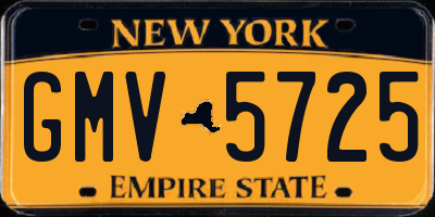 NY license plate GMV5725