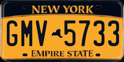 NY license plate GMV5733