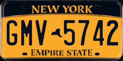 NY license plate GMV5742