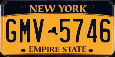 NY license plate GMV5746