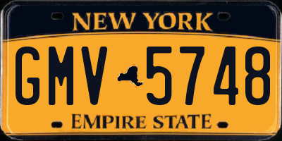 NY license plate GMV5748