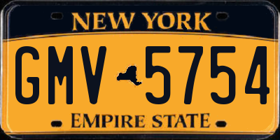 NY license plate GMV5754