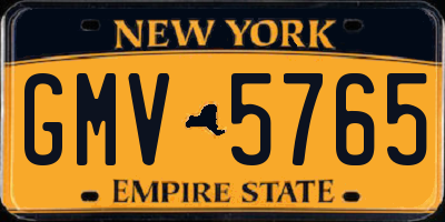 NY license plate GMV5765