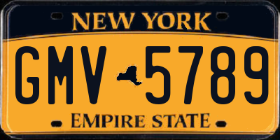 NY license plate GMV5789