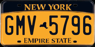 NY license plate GMV5796