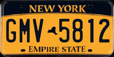 NY license plate GMV5812