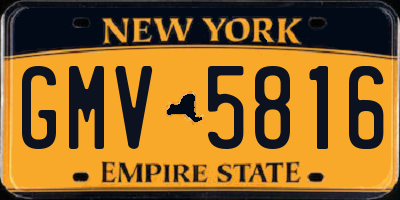 NY license plate GMV5816