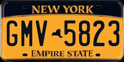 NY license plate GMV5823
