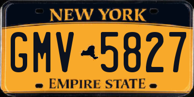 NY license plate GMV5827