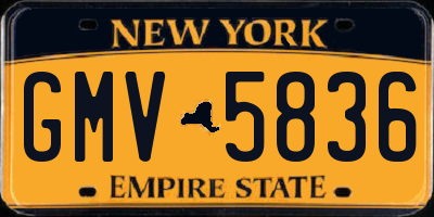 NY license plate GMV5836