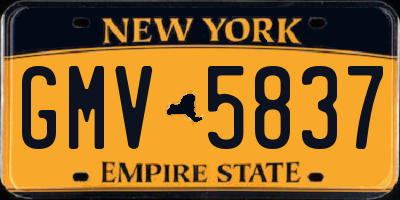 NY license plate GMV5837