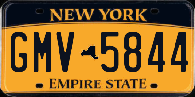 NY license plate GMV5844
