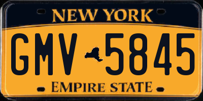NY license plate GMV5845