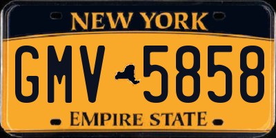 NY license plate GMV5858