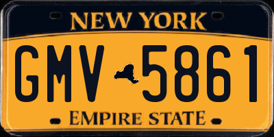 NY license plate GMV5861