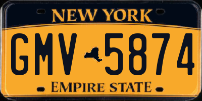 NY license plate GMV5874