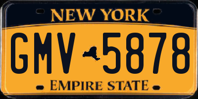 NY license plate GMV5878