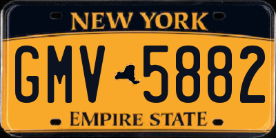 NY license plate GMV5882