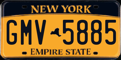 NY license plate GMV5885