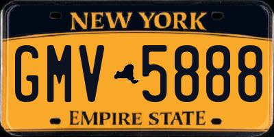 NY license plate GMV5888