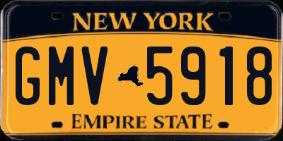 NY license plate GMV5918