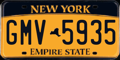 NY license plate GMV5935