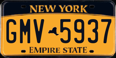 NY license plate GMV5937