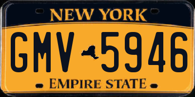 NY license plate GMV5946