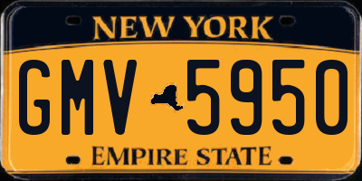NY license plate GMV5950