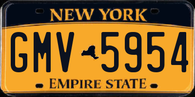 NY license plate GMV5954