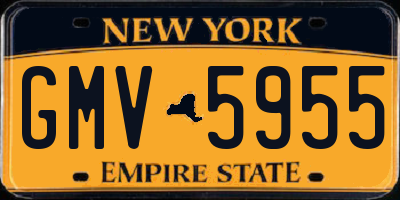 NY license plate GMV5955