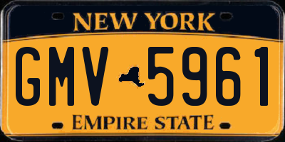NY license plate GMV5961