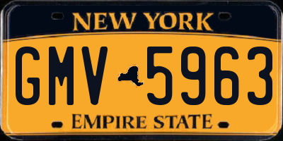 NY license plate GMV5963