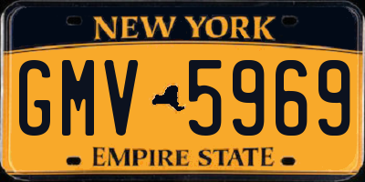 NY license plate GMV5969