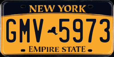NY license plate GMV5973