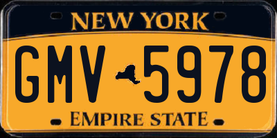 NY license plate GMV5978