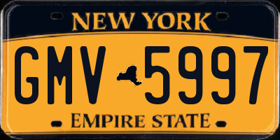 NY license plate GMV5997