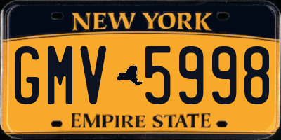 NY license plate GMV5998