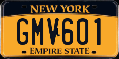 NY license plate GMV601