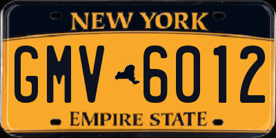 NY license plate GMV6012