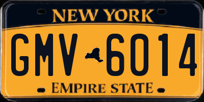 NY license plate GMV6014