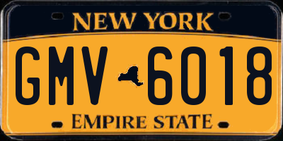 NY license plate GMV6018