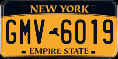 NY license plate GMV6019