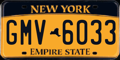 NY license plate GMV6033