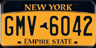 NY license plate GMV6042
