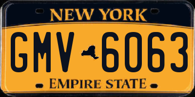 NY license plate GMV6063