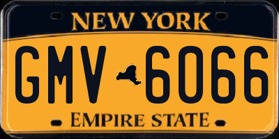 NY license plate GMV6066