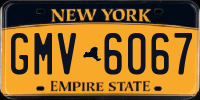 NY license plate GMV6067