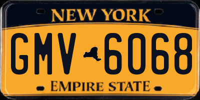 NY license plate GMV6068