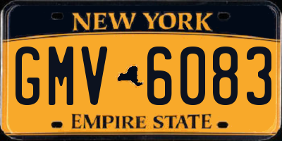NY license plate GMV6083